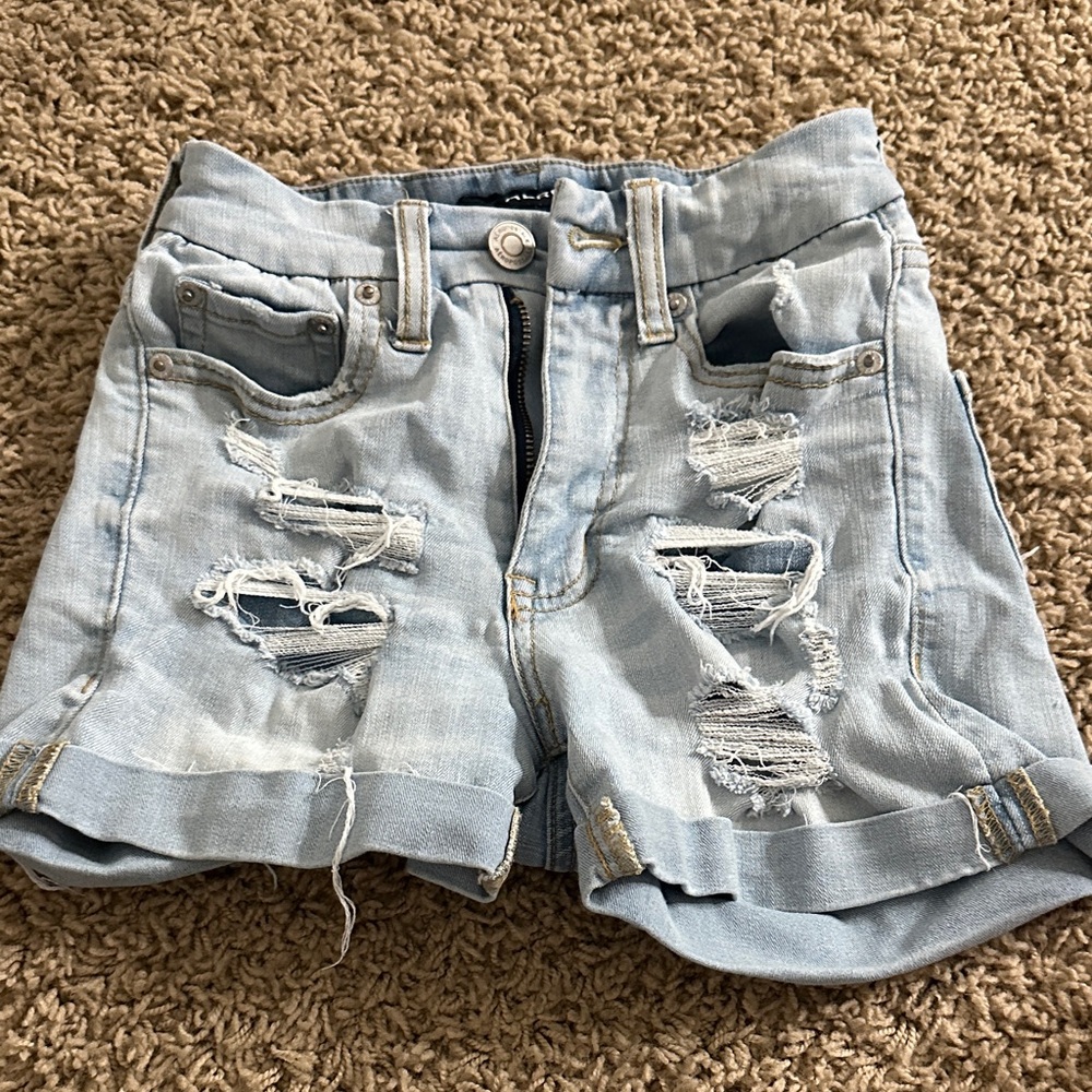 Aeropostale Light Blue Ripped Jean Shorts